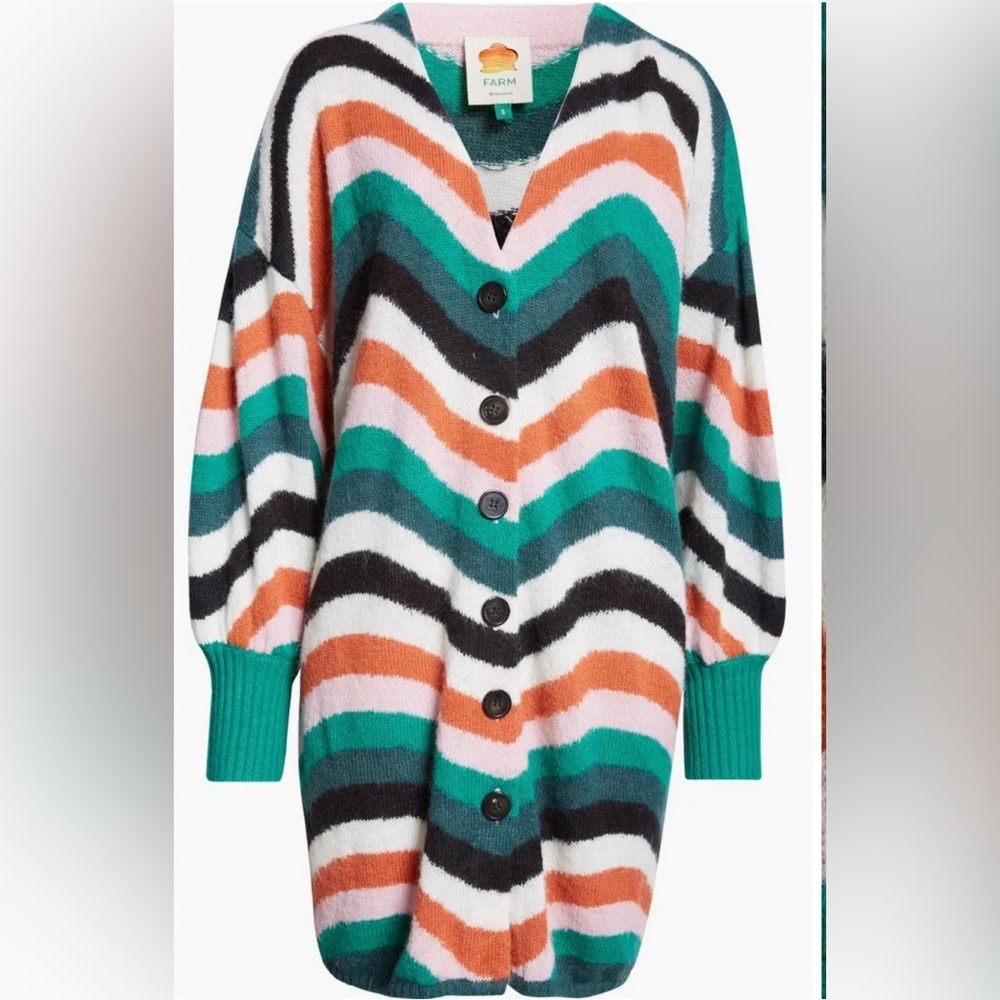 Farm rio Wave Gradient Colorful Cardigan